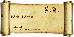 Hódi Mária névjegykártya
